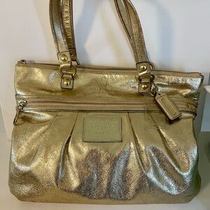 Coach Poppy Gold Tote
